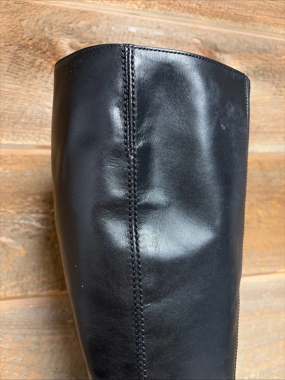 J.Crew Leather Knee High Boots 9 Black Heeled Made Italy Slim Calf Vero Cuoio